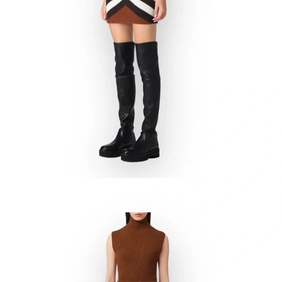 Burberry Brown and Black Women's Skirt 50% cashmete like new confirió a